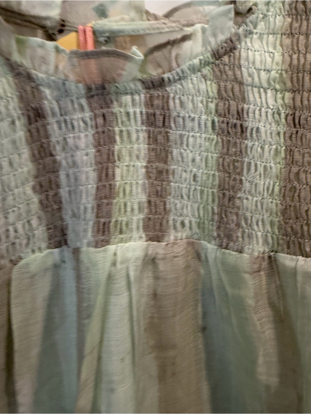 NWT Entro Boutique Smocked Tiered Dress in Light Green Sz L - Picture 3 of 6